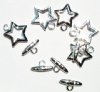 Set of 5 18mm Silver Plated Star Toggle Clasps